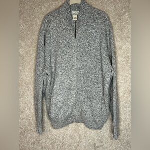 Vintage L.L. Bean  100% lambswool full zip sweater men’s xl pockets grey grandpa